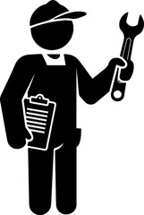 man holding a wrench