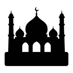 A curated collection of diverse mosque architectural elements and islamic symbols presented as scalable graphic icons for digital and print design applications