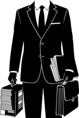 vector illustration of businessman with briefcase