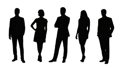 Business People Silhouettes Standing in Office