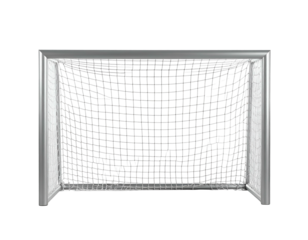 Sports equipment goal net, white frame and mesh