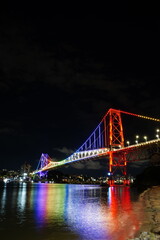 Ponte Hercílio Luz Iluminada Noite Florianópolis SC