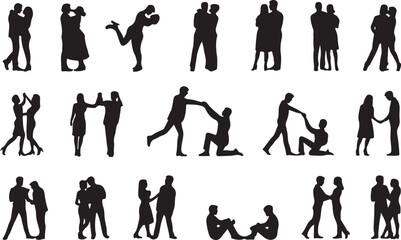 Silhouette Couple Doing Various Activities