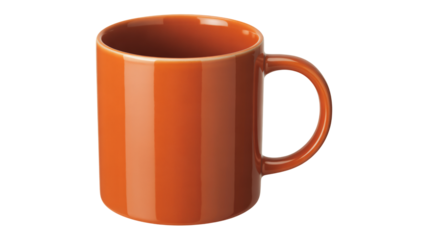 Orange Coffee Mug on White Background