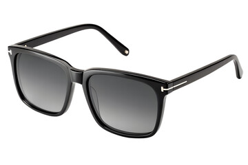 Stylish Black Square Sunglasses with Dark Gradient Lenses on White Background