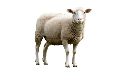 Fototapeta premium Sheep Standing Isolated on White Background