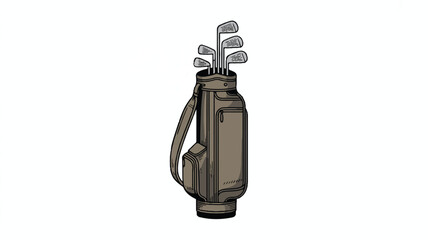 Golf bag with clubs isolated