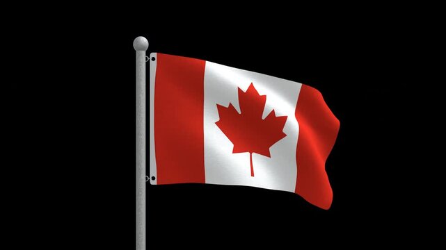 Seamless Animated Waving Flag of  Canda 4K