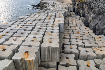 Concrete breakwaters for ocean coast protection