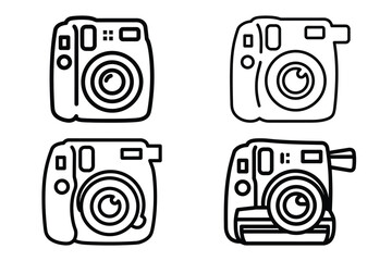love instant camera outline icon set for graphic designs. Icons vector design