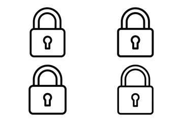 love lock padlock outline icon set for graphic designs. Icons vector design