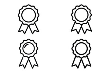 love ribbon award outline icon set for graphic designs. Icons vector design
