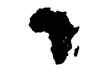Flat Vector Map of Africa in Solid Color &mdash; Bold Minimal High-Resolution Infographic Design
