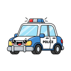 Naklejka premium Cartoon Police Car. (2)