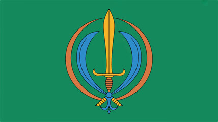 Sword emblem with curved blades