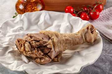 Steamed turkey leg with spices