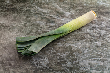 Fresh raw green leek onion