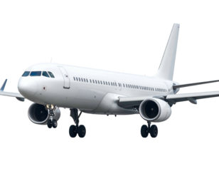 White jetliner on runway, about to take off