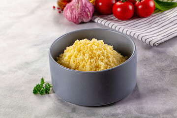 Boiled wheat couscous grain garnish