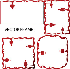 Bloody Square and Rounded Frames Set for Posters, Stickers, Social Posts & Horror Designs, Valentines.