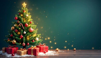 Festive Christmas Tree Vector,