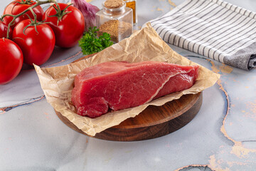Raw beef meat fillet piece