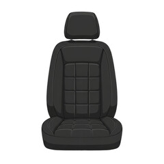 Fototapeta premium A sleek black car seat featuring a quilted design, emphasizing comfort and modern style.