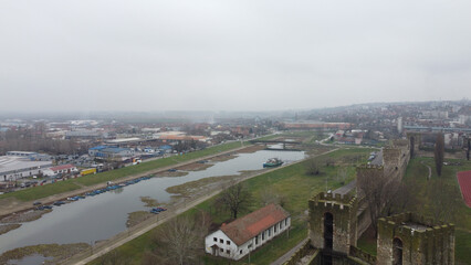 Smederevo city fortress in Serbia next to the Danube River