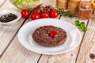 Grilled juicy beef cutlet for burger