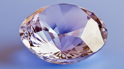 Fototapeta premium Close up of a single cut and polished purple gemstone