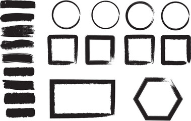 Geometric shapes and strokes illustration