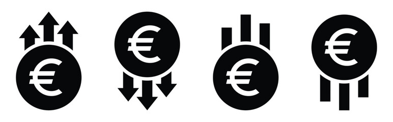Euro graph currency icon, vector illustration