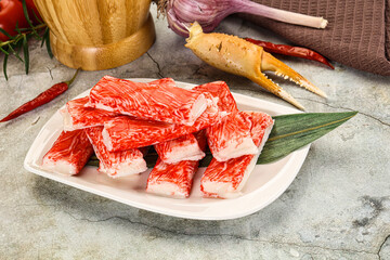 Red crab meat stick surimi