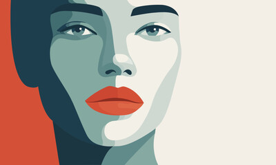  Woman face cubist style