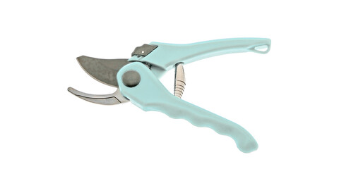 Pruning Shears Isolated on Transparent Background—Garden Tool for Cutting and Trimming