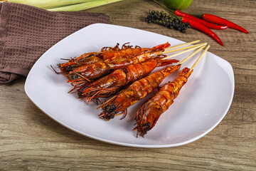 Tasty grilled tiger prawn snack