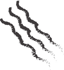 Three Tiger Stripes Silhouette Isolated on Transparent Background for Design