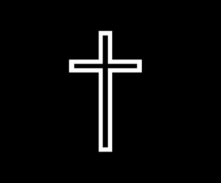 Simple Christian cross minimal religious symbol