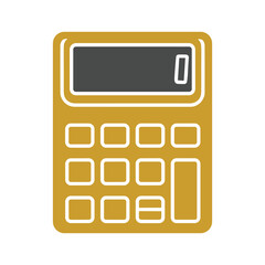 Simple yellow calculator icon