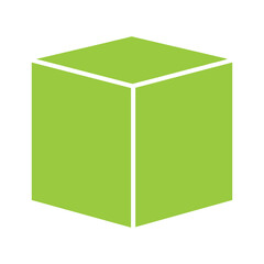 Simple green cube illustration