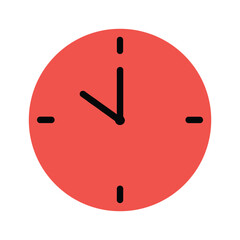 Simple red clock face showing time