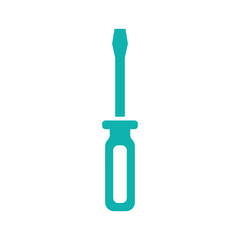Screwdriver icon in teal color on white background