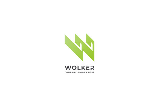Letter W logo design in a moden geometric style