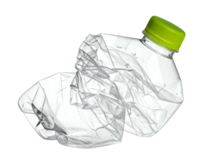 Crushed plastic bottle with green cap (1)