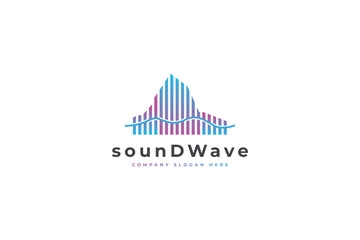 Sound Wave Logo design vector illustration.