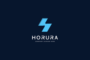 Modern and elegant SH initials logo design