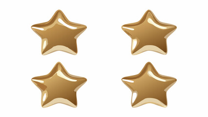 Four golden stars arranged on a white background simple and bright