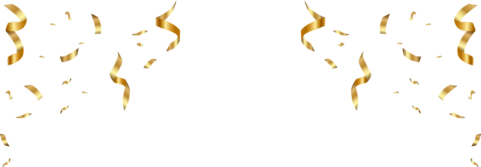 Golden Confetti Background Falling shiny golden confetti isolated on transparent background. Bright festive tinsel of gold color.confetti falling festive decoration for birthday party celebration.