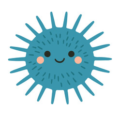 Cute spiky cartoon character with a cheerful smile, ideal for children's books and educational resources, radiating happiness and playful charm, originally a scalable vector graphic