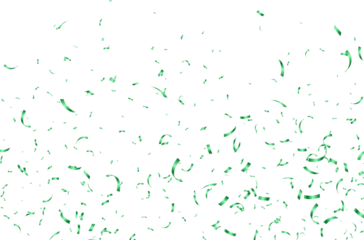 Green Confetti Background Falling shiny green confetti isolated on transparent background. Bright festive tinsel of green color. confetti falling festive decoration for birthday party celebration.